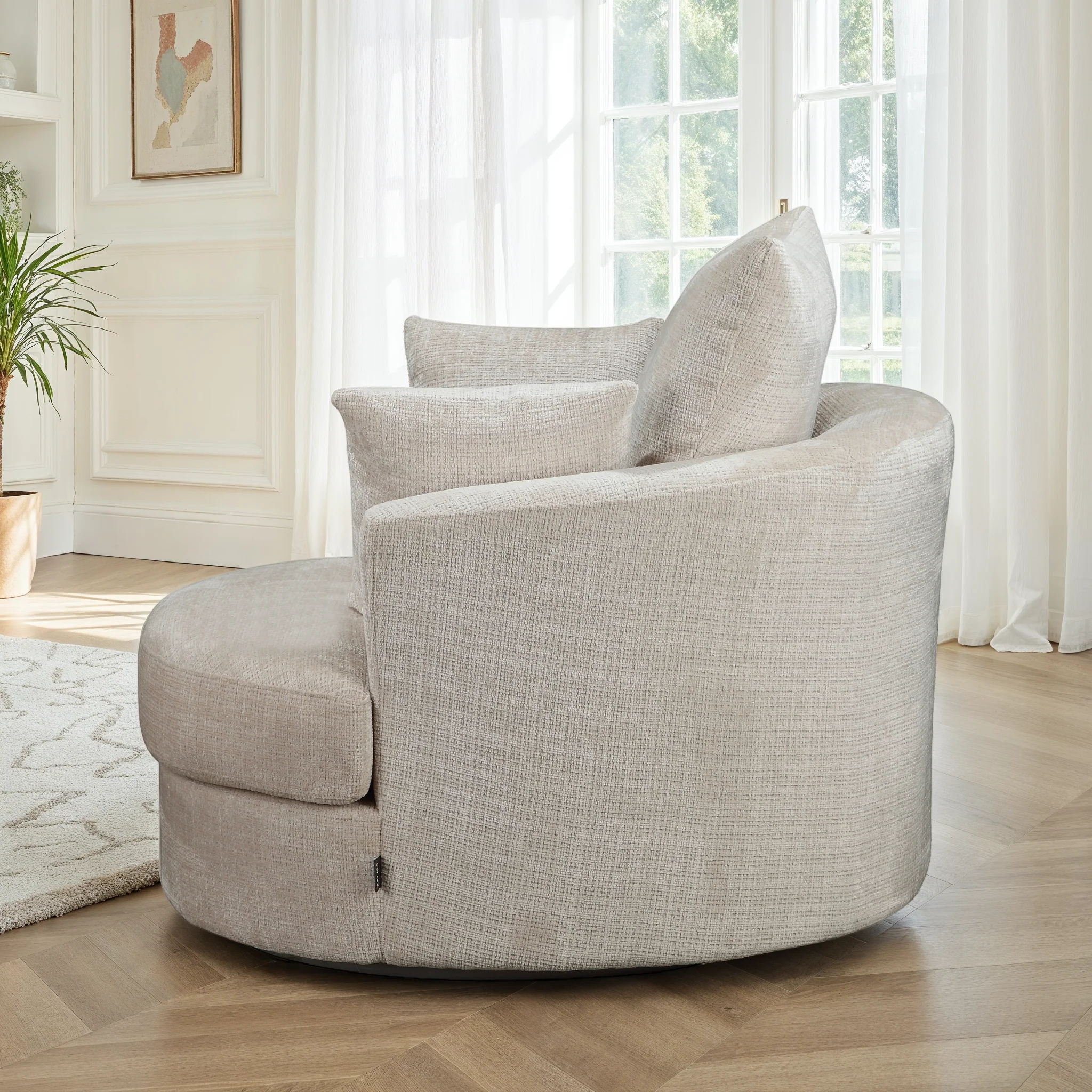 Fauteuil pivotant en velours, D113xH94CM - OLIVIA - Image 33