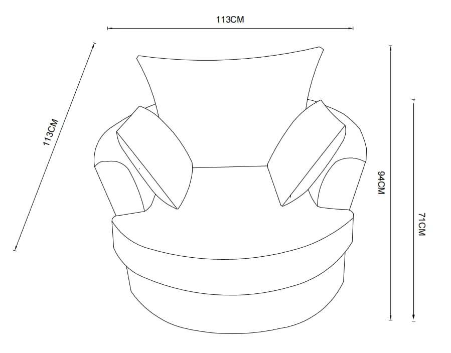 Fauteuil pivotant en velours, D113xH94CM - OLIVIA - Image 35