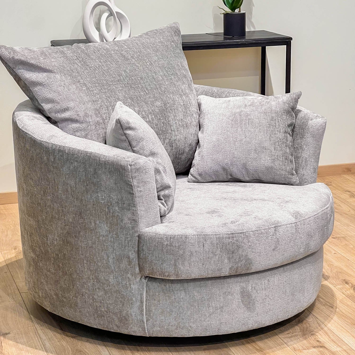 Fauteuil pivotant en velours, D113xH94CM - OLIVIA - Image 4