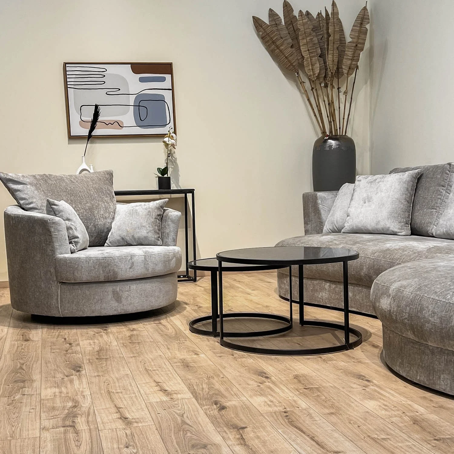 Fauteuil pivotant en velours, D113xH94CM - OLIVIA - Image 6