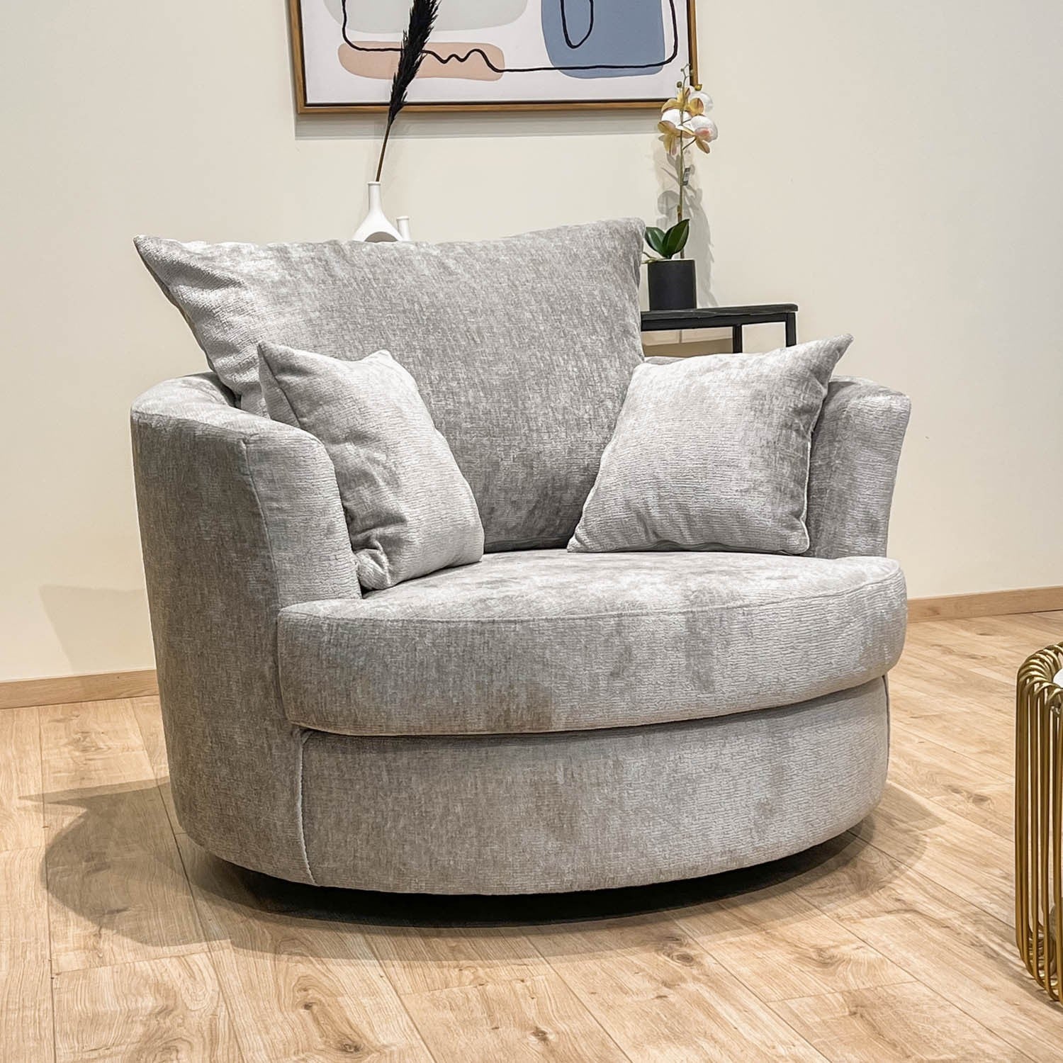 Fauteuil pivotant en velours, D113xH94CM - OLIVIA - Image 8