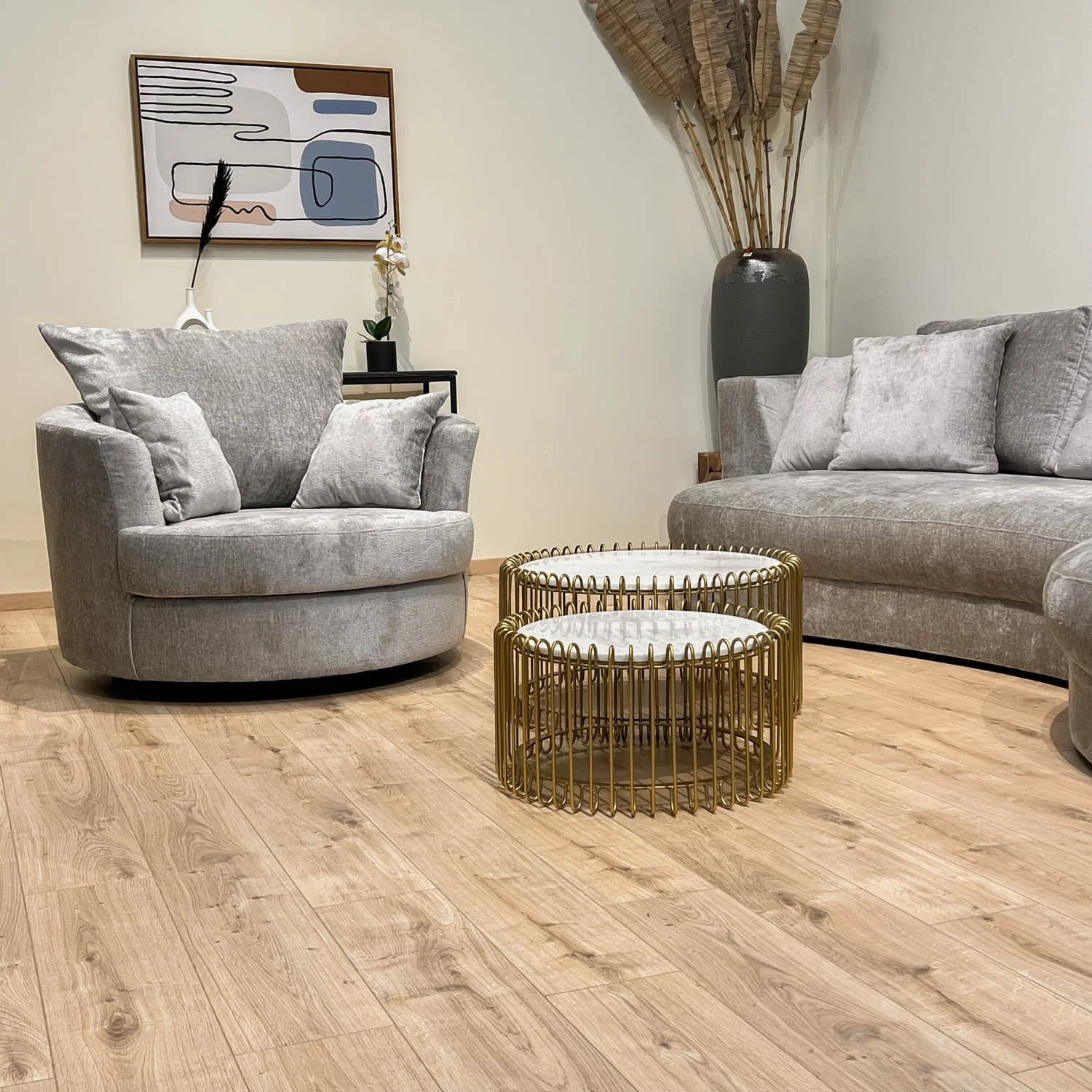 Fauteuil pivotant en velours, D113xH94CM - OLIVIA - Image 9