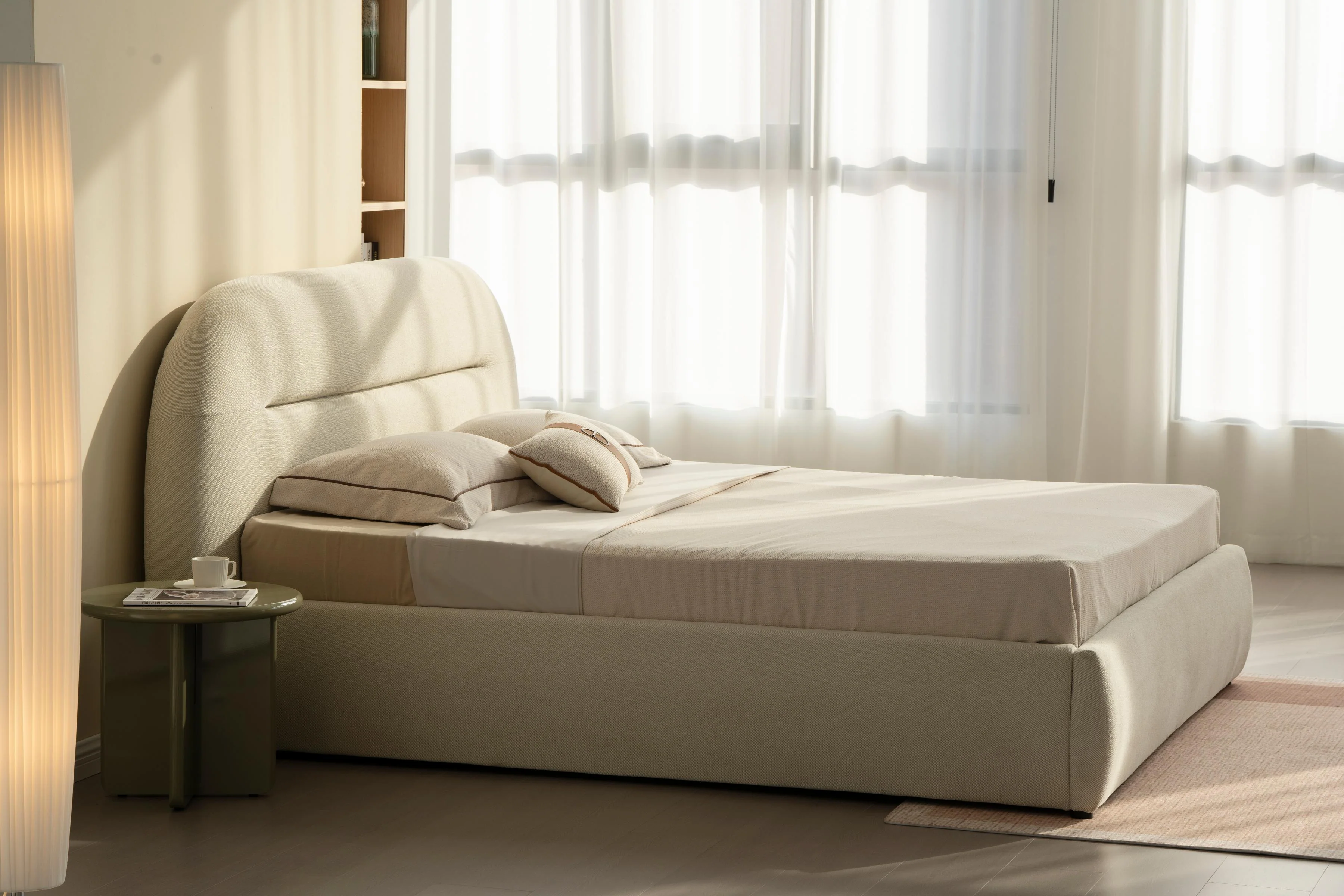 Lit en tissu avec sommier inclus Vernon - Image 3