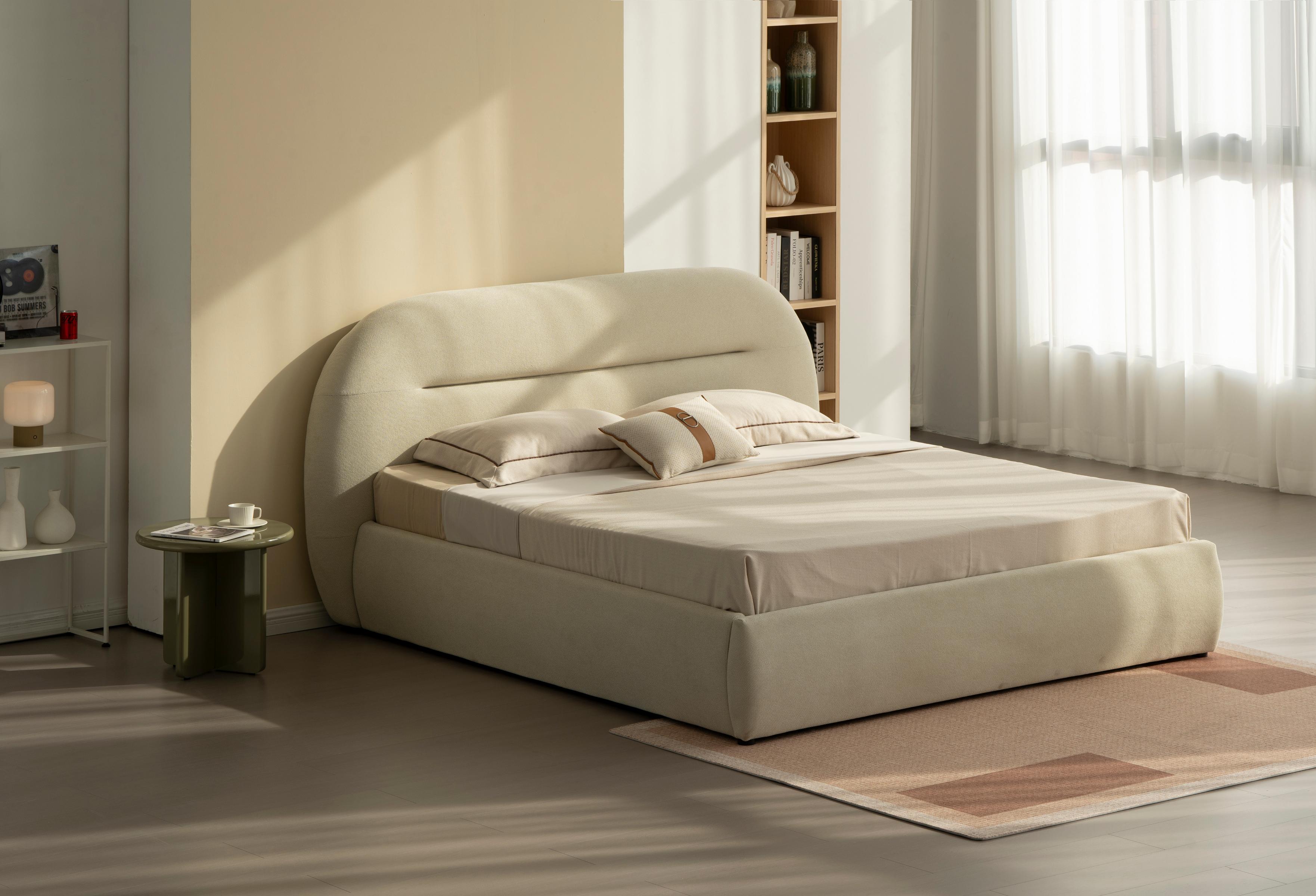 Lit en tissu avec sommier inclus Vernon - Image 4