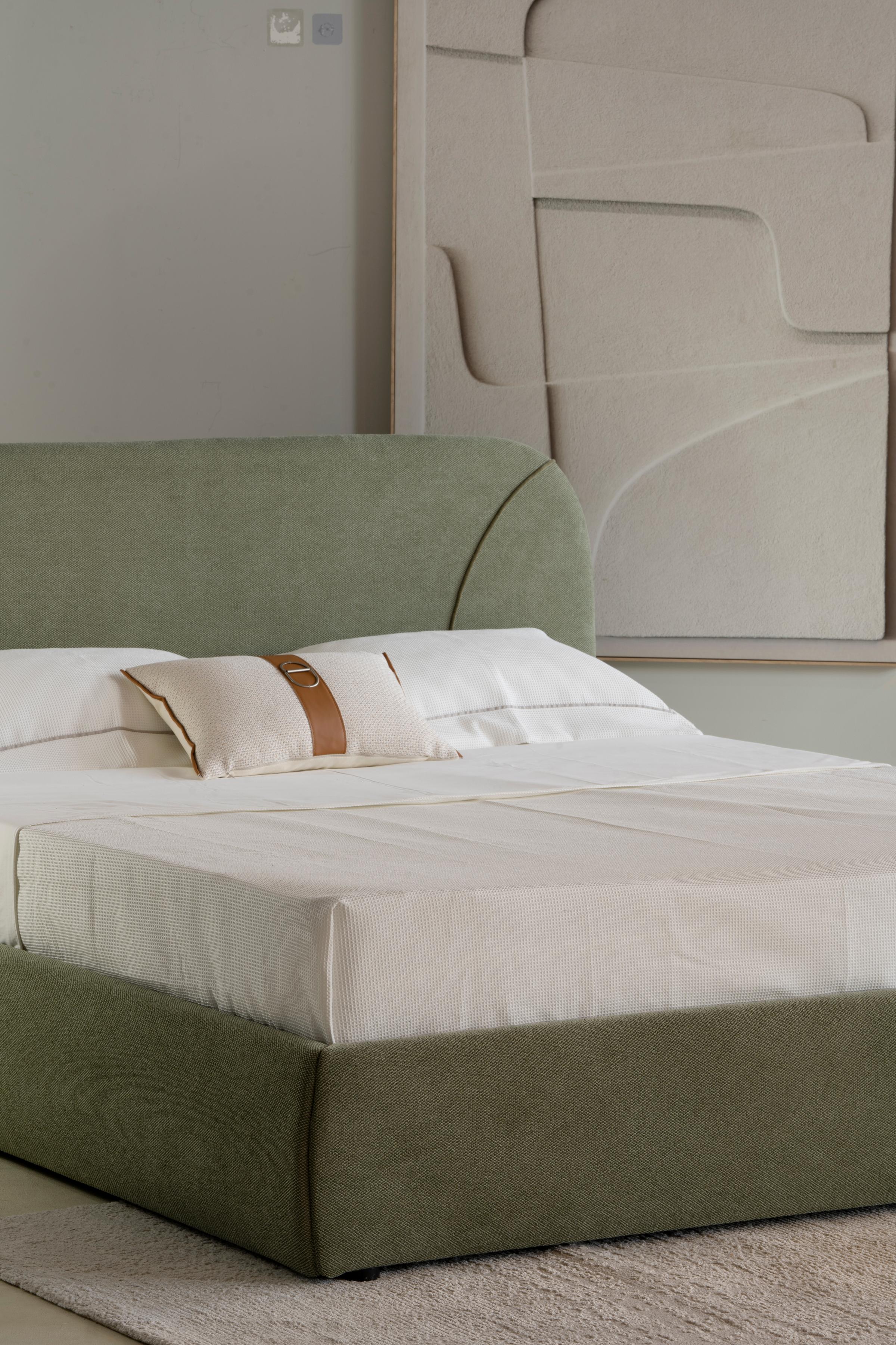 Lit en tissu vert avec sommier Softy - Image 10