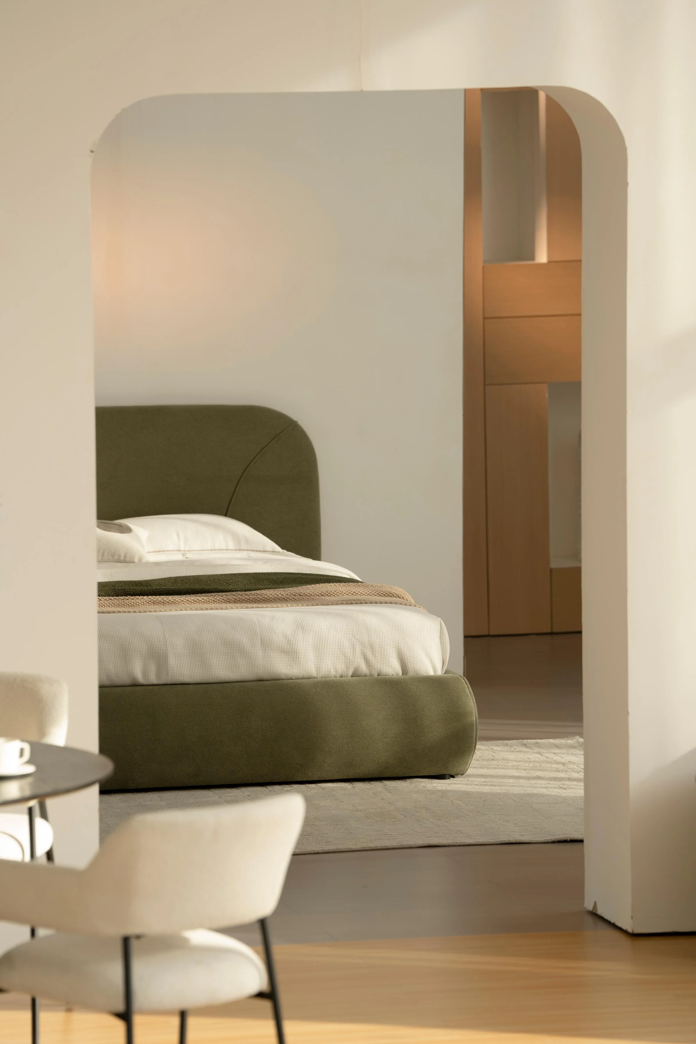 Lit en tissu vert avec sommier Softy - Image 9