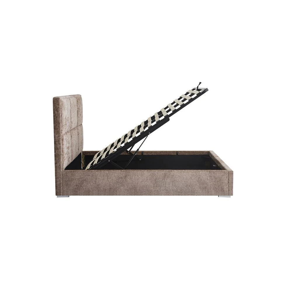 Lit double en tissu doux avec coffre rangement HAGA - Image 7