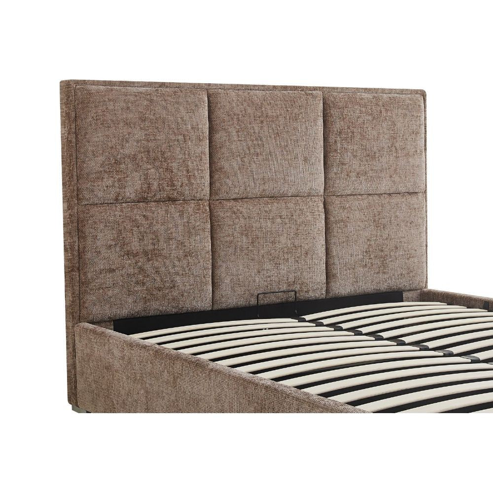 Lit double en tissu doux avec coffre rangement HAGA - Image 8