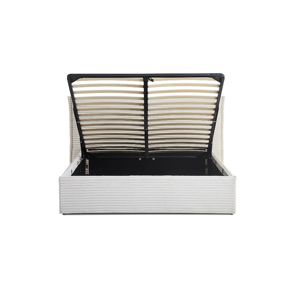 Lit double en tissu doux avec coffre rangement Vito - Image 5