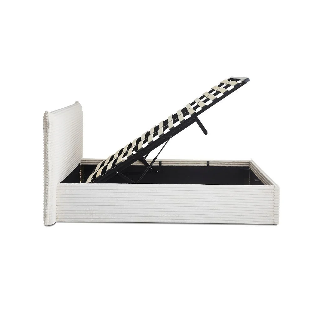 Lit double en tissu doux avec coffre rangement Vito - Image 6