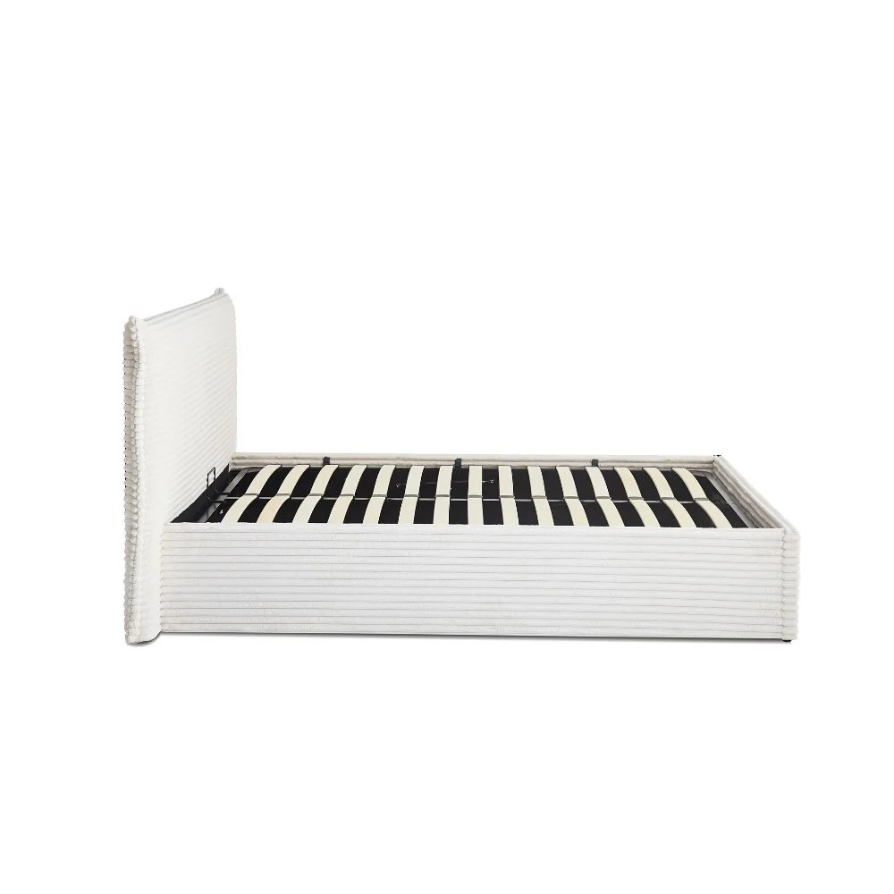 Lit double en tissu doux avec coffre rangement Vito - Image 8