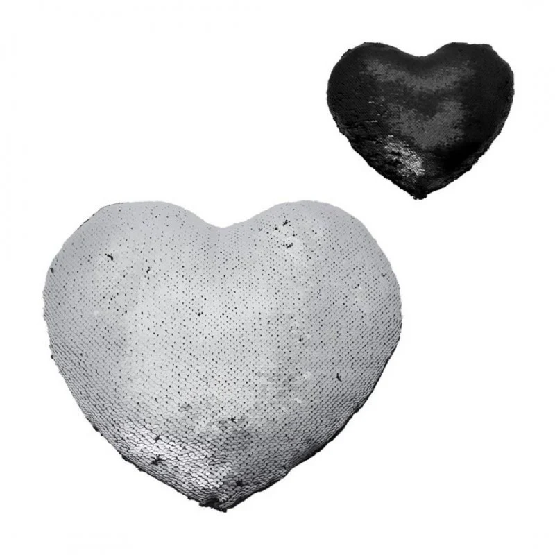 Lot de 2 MERMAID coussins coeur pailletés 30x34 - Image 3