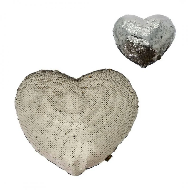 Lot de 2 MERMAID coussins coeur pailletés 30x34 - Image 4