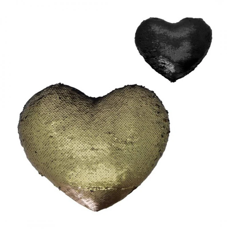 Lot de 2 MERMAID coussins coeur pailletés 30x34 - Image 5