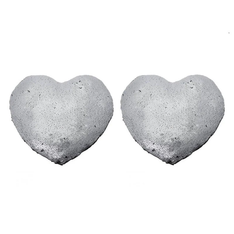 Lot de 2 MERMAID coussins coeur pailletés 30x34 - Image 6