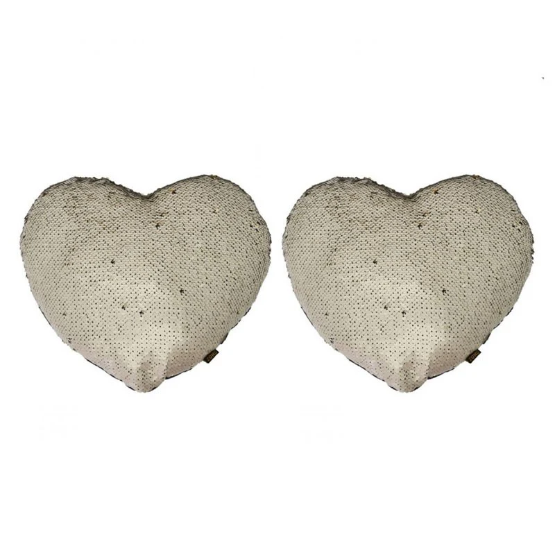 Lot de 2 MERMAID coussins coeur pailletés 30x34 - Image 7