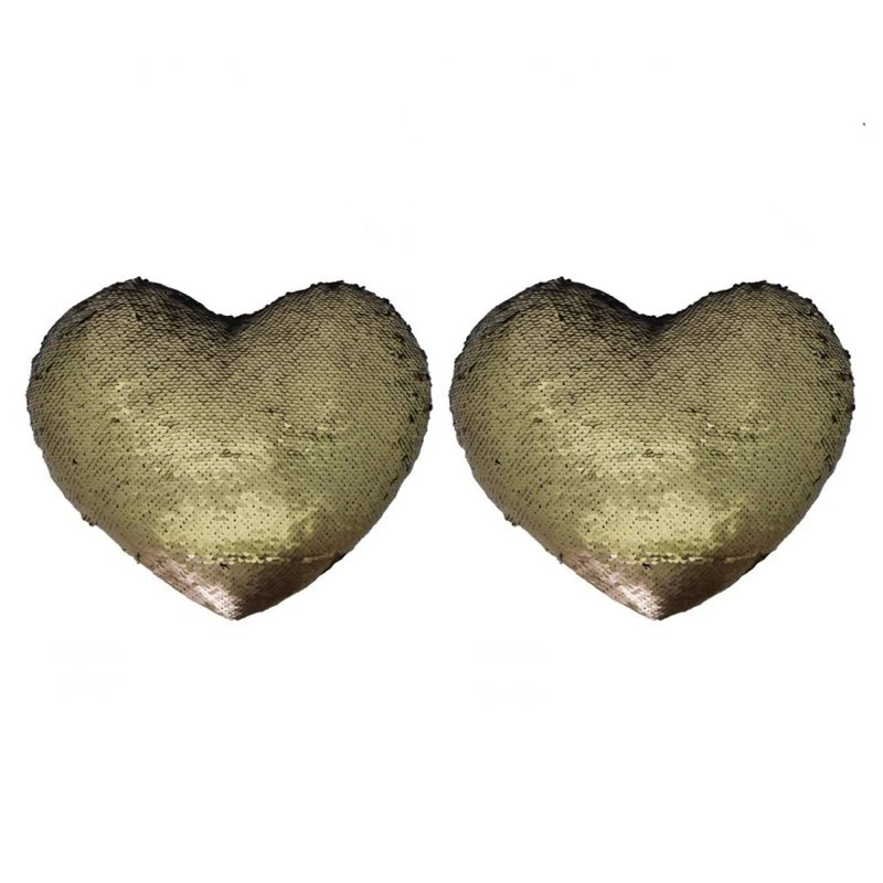 Lot de 2 MERMAID coussins coeur pailletés 30x34 - Image 8