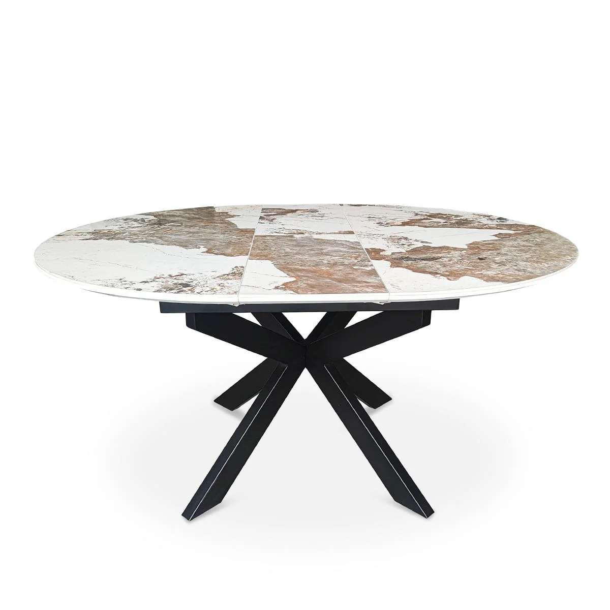 Table à manger ronde extensible avec plateau en céramique, D120-150XH76CM - PILAR - Image 3