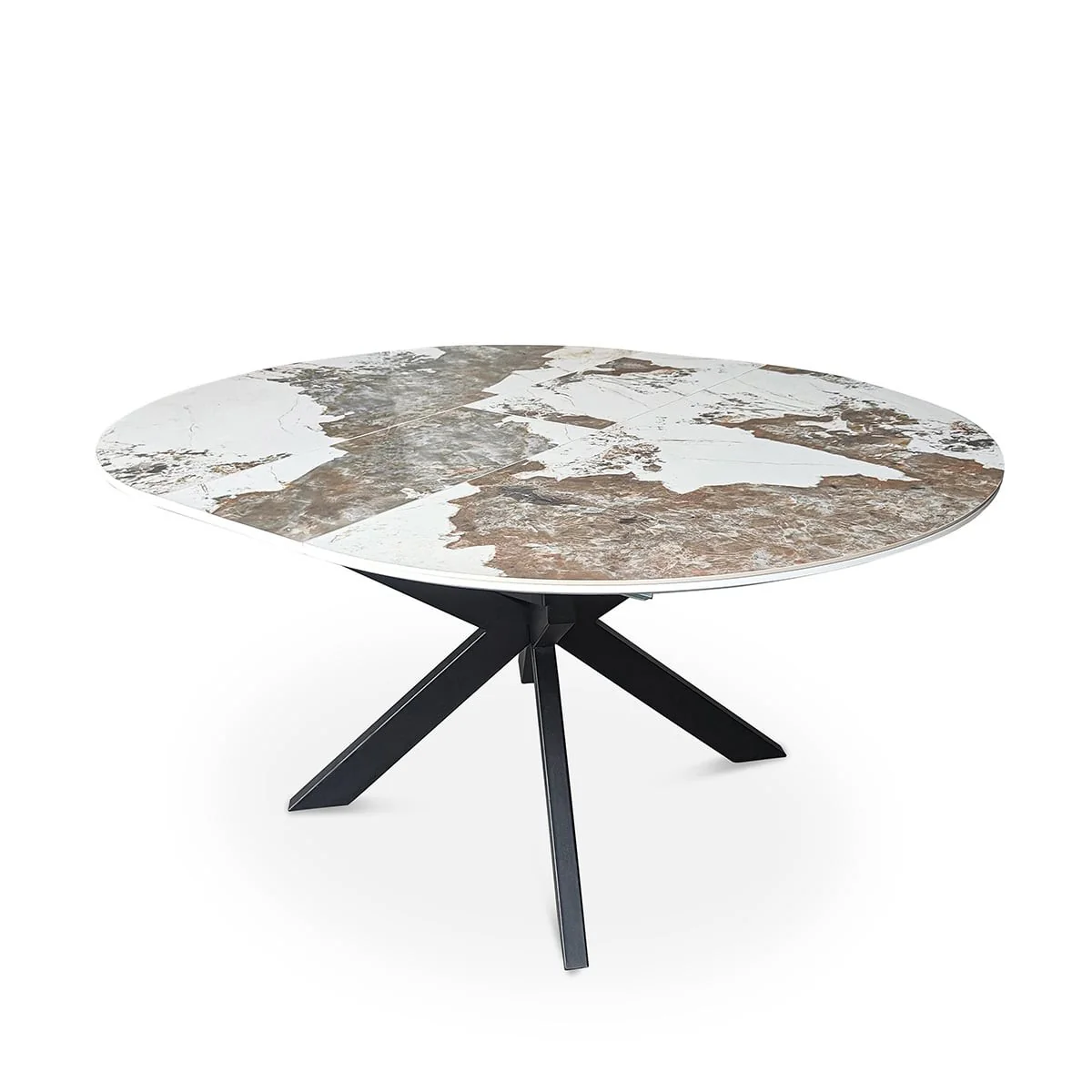 Table à manger ronde extensible avec plateau en céramique, D120-150XH76CM - PILAR - Image 4