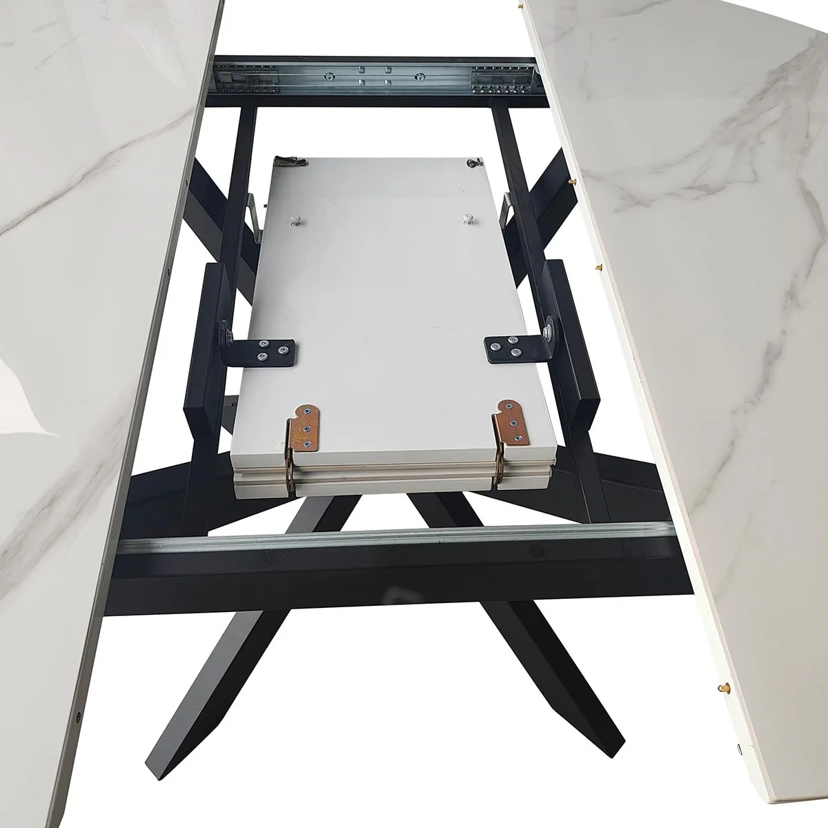 Table à manger ronde extensible avec plateau en céramique, D120-150XH76CM - PILAR - Image 5