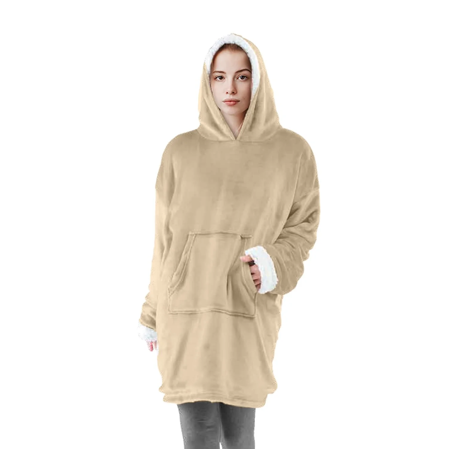 Plaid poncho adulte en fourrure double face, 90x75 CM - Image 8