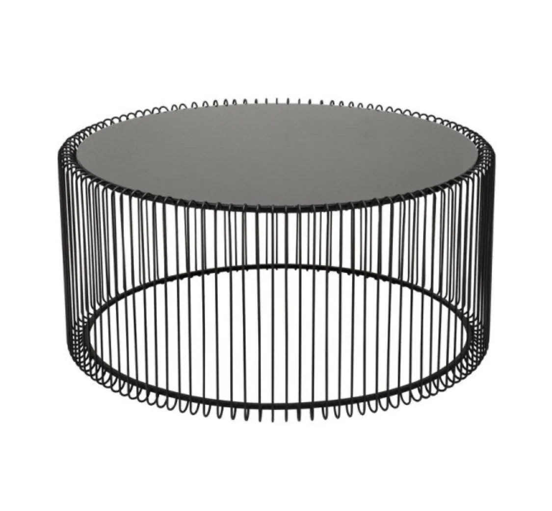 Set 2 tables basses filaires métal, plateau marbre, D70xH34CM/D60xH34CM - SIVAS - Image 16