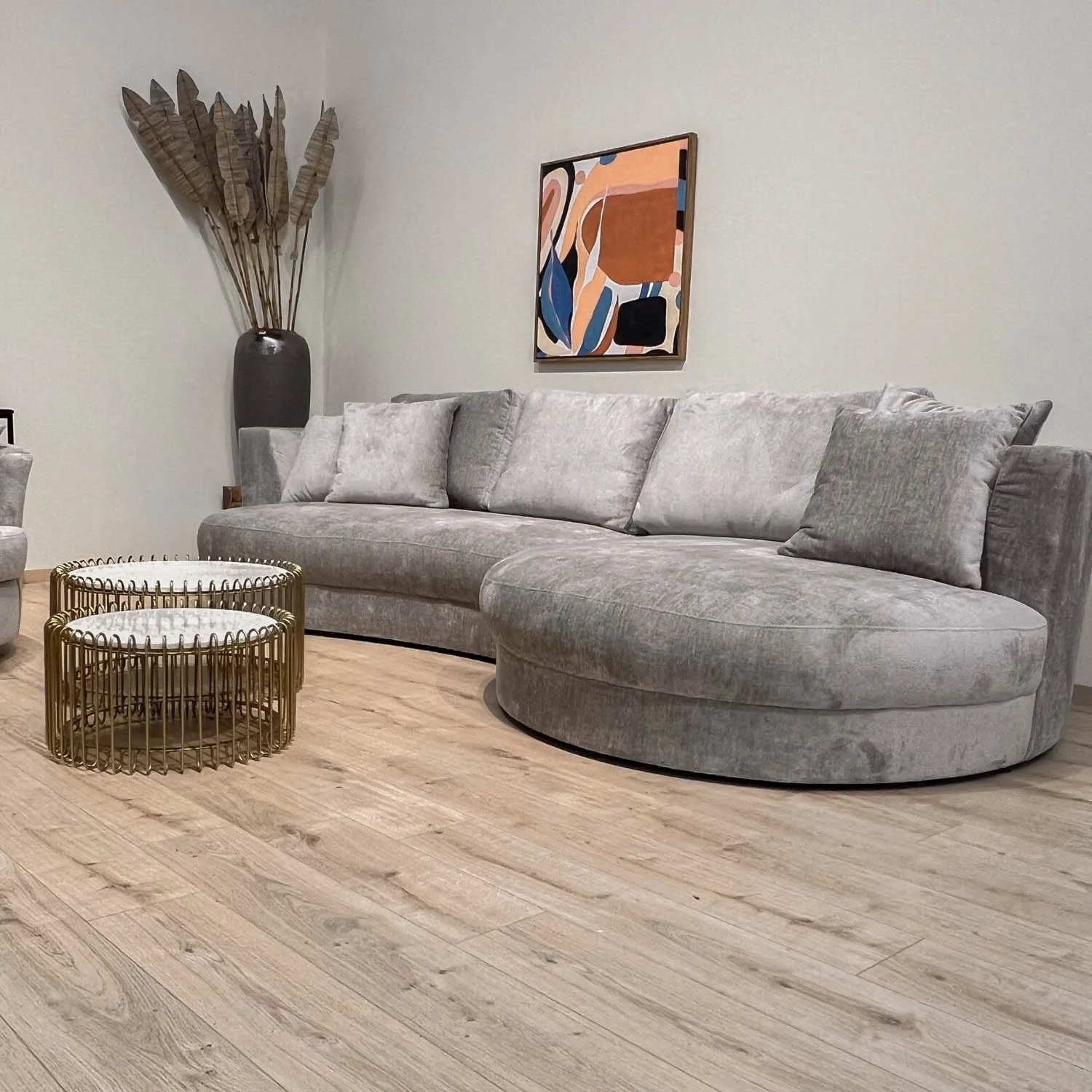 Set 2 tables basses filaires métal, plateau marbre, D70xH34CM/D60xH34CM - SIVAS - Image 38