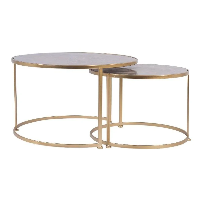 Set 2 tables basses , plateau en vrai marbre - Slawek - Image 11