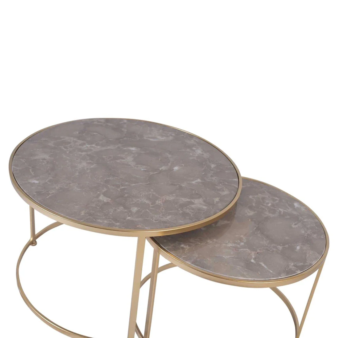 Set 2 tables basses , plateau en vrai marbre - Slawek - Image 13