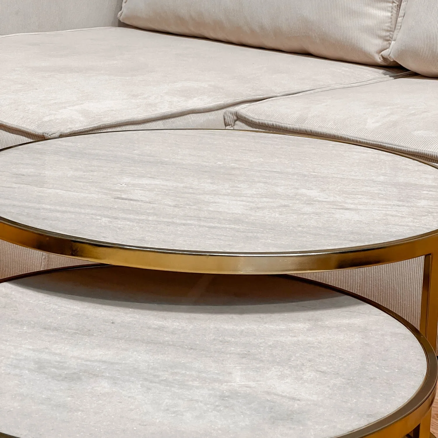 Set 2 tables basses , plateau en vrai marbre - Slawek - Image 15