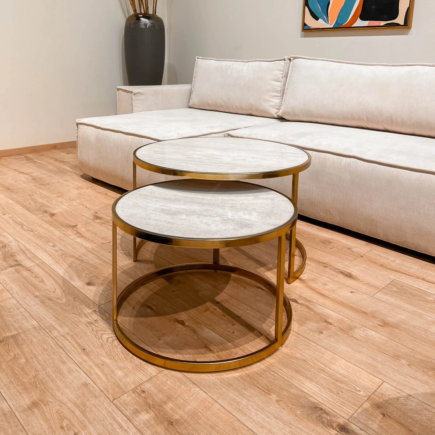 Set 2 tables basses , plateau en vrai marbre - Slawek - Image 16