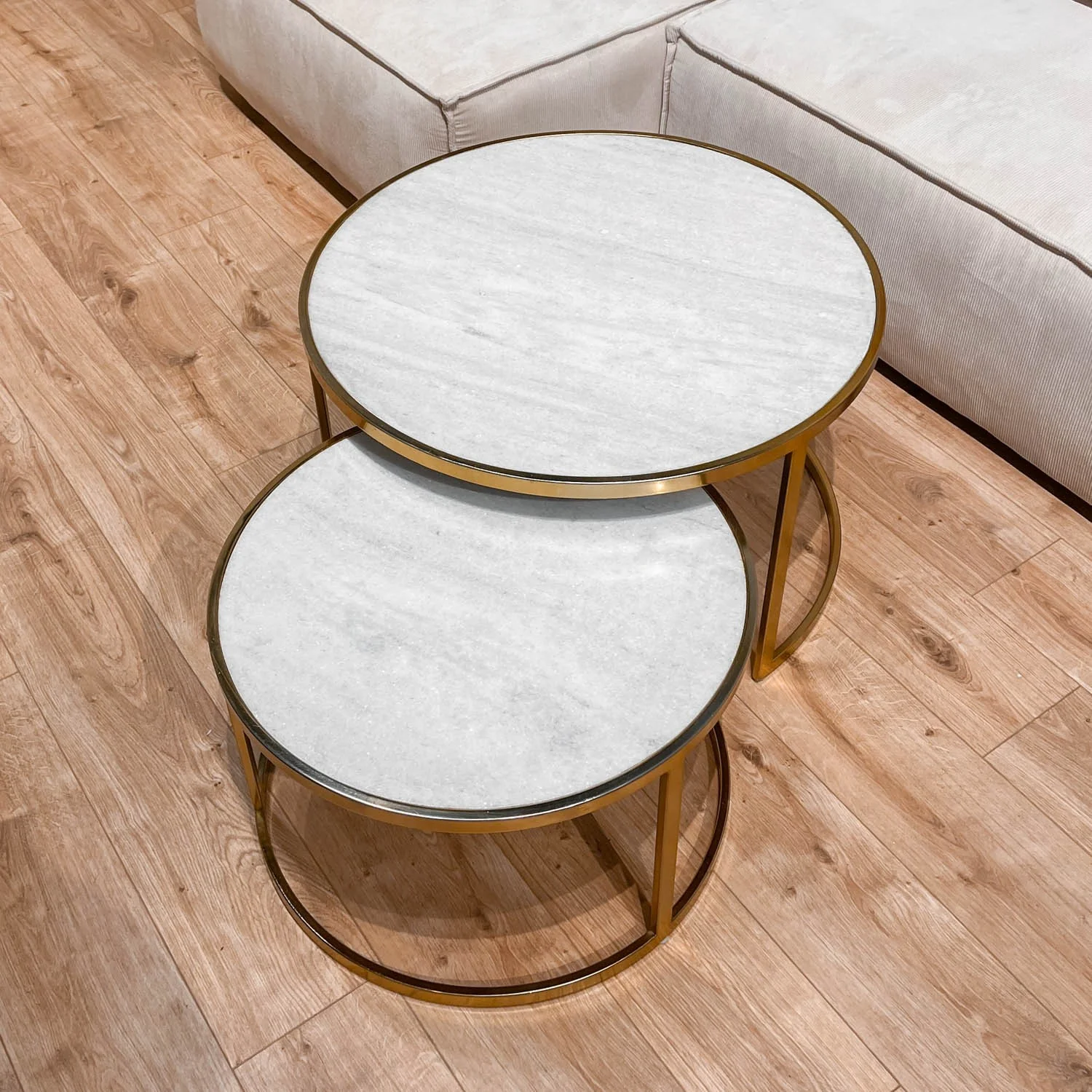 Set 2 tables basses , plateau en vrai marbre - Slawek - Image 18