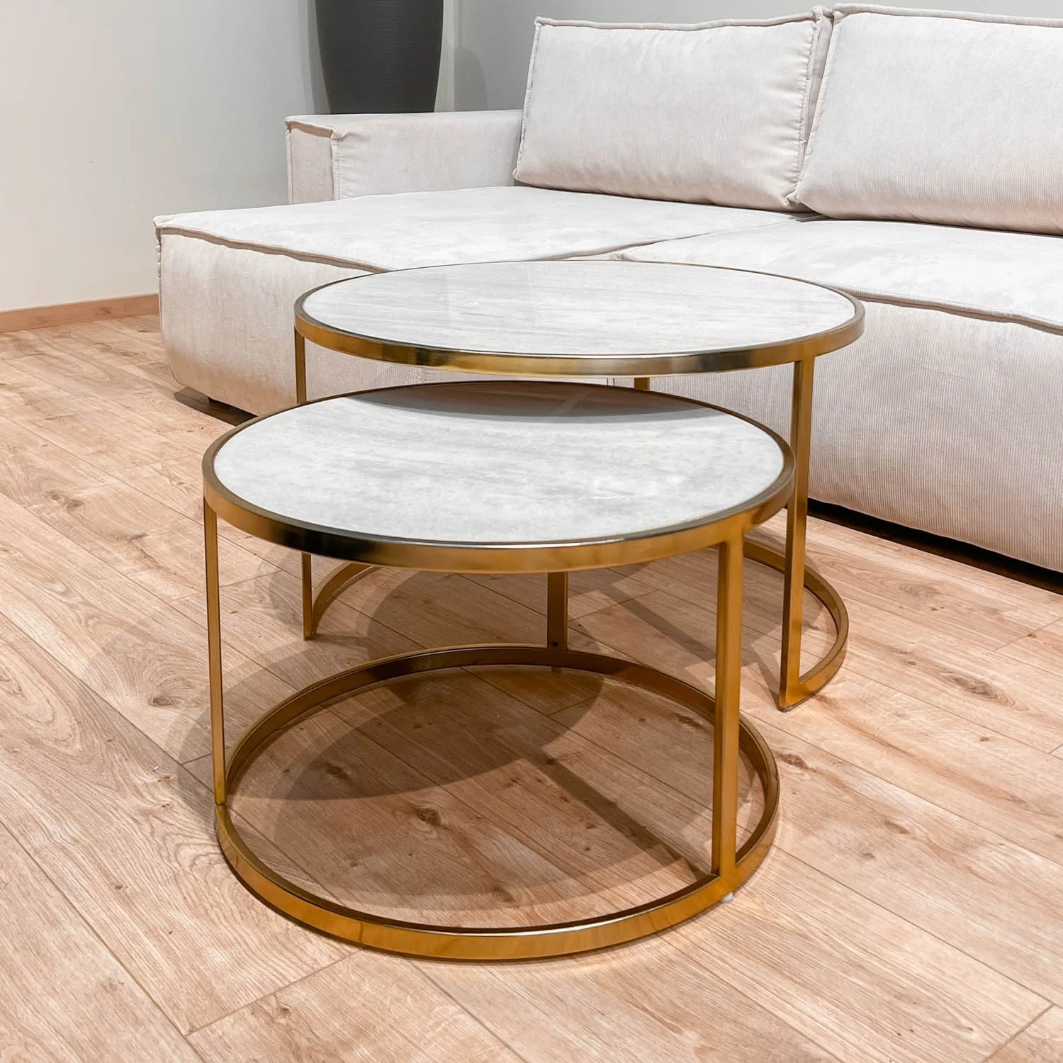 Set 2 tables basses , plateau en vrai marbre - Slawek - Image 19