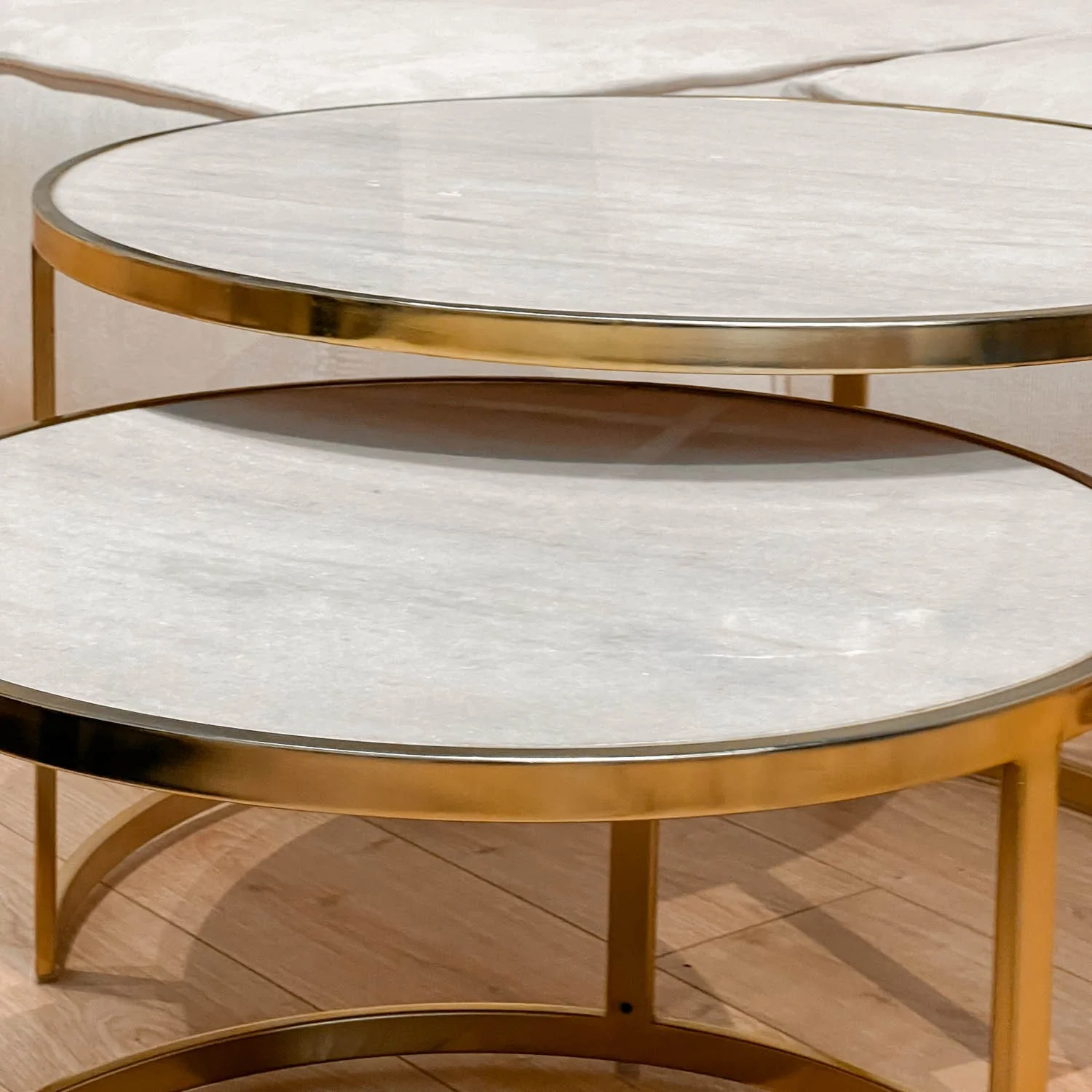 Set 2 tables basses , plateau en vrai marbre - Slawek - Image 25