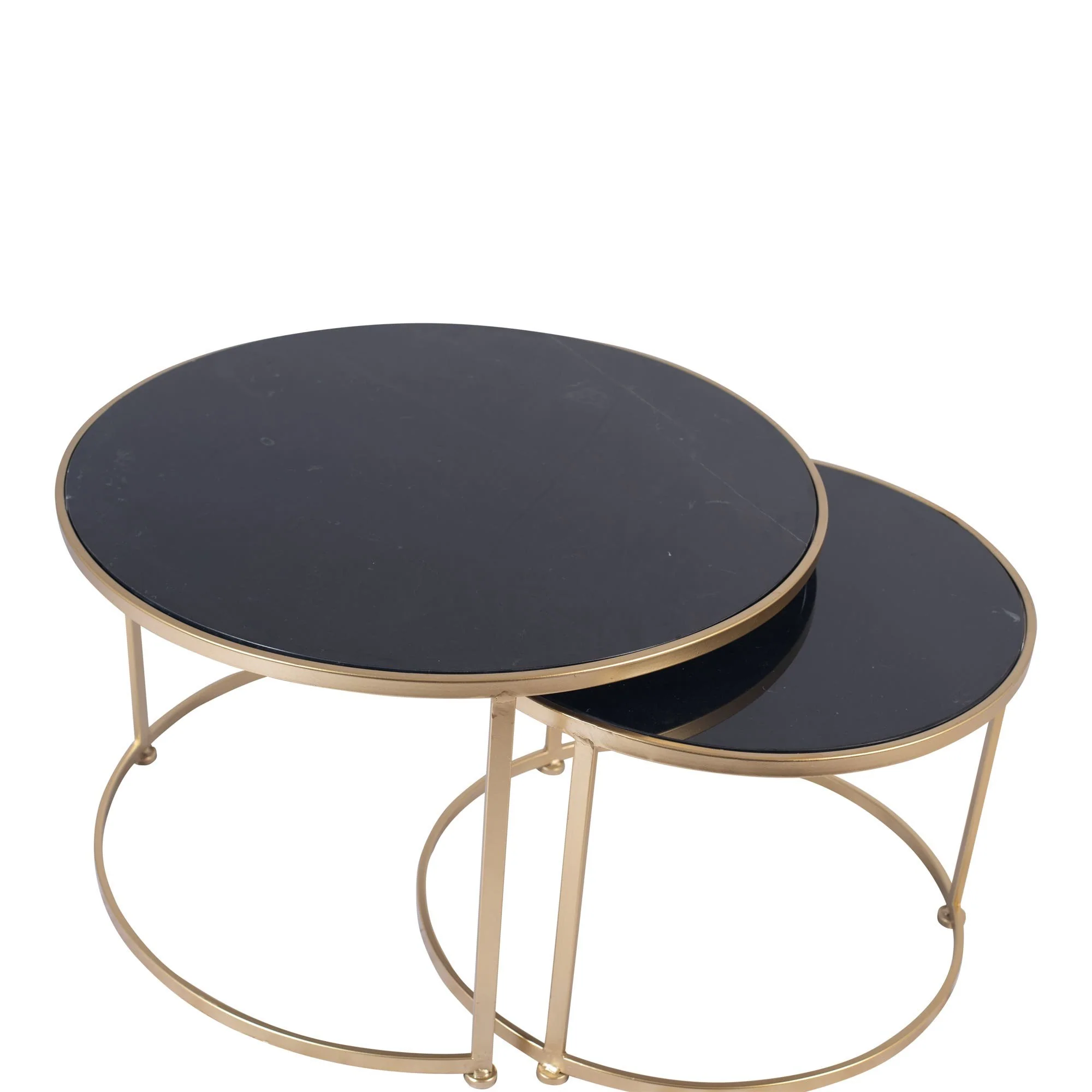 Set 2 tables basses , plateau en vrai marbre - Slawek - Image 9