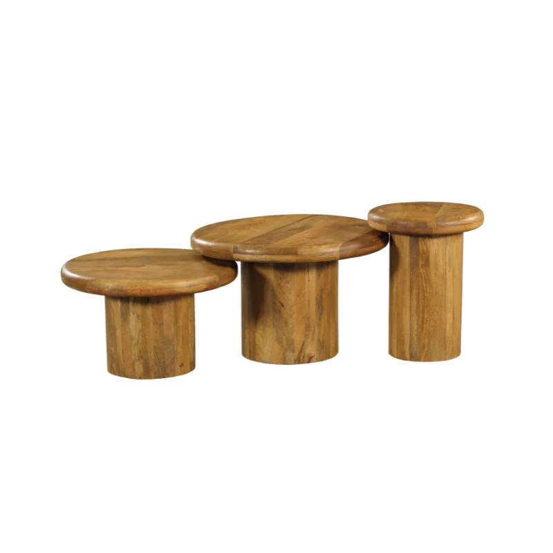 Set de 3 tables basse en bois de manguier - TORONTO - Image 5