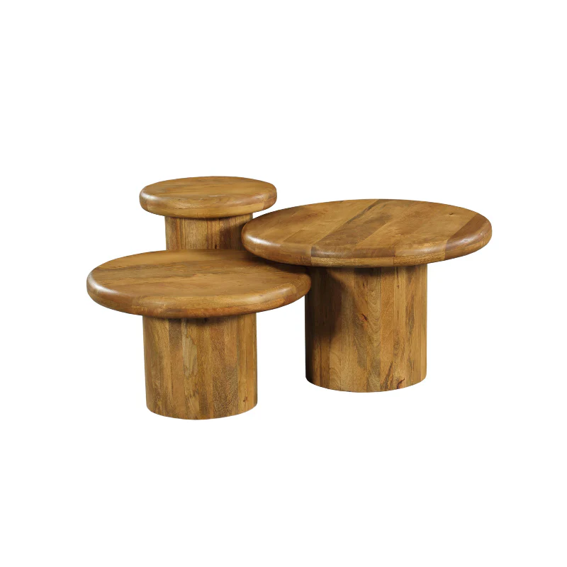 Set de 3 tables basse en bois de manguier - TORONTO - Image 6