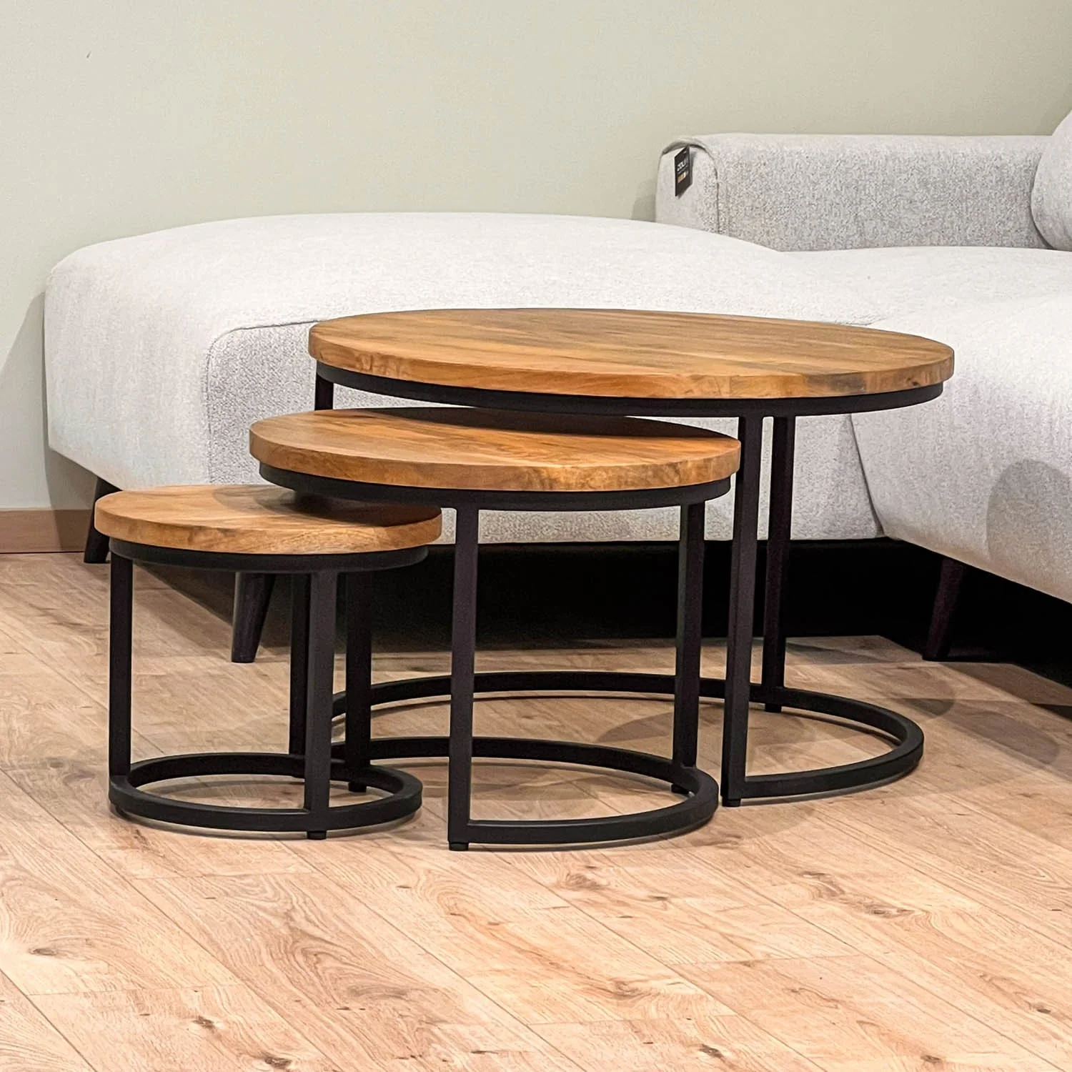 Set de 3 Tables basses en bois massif - DOLCE - Image 12