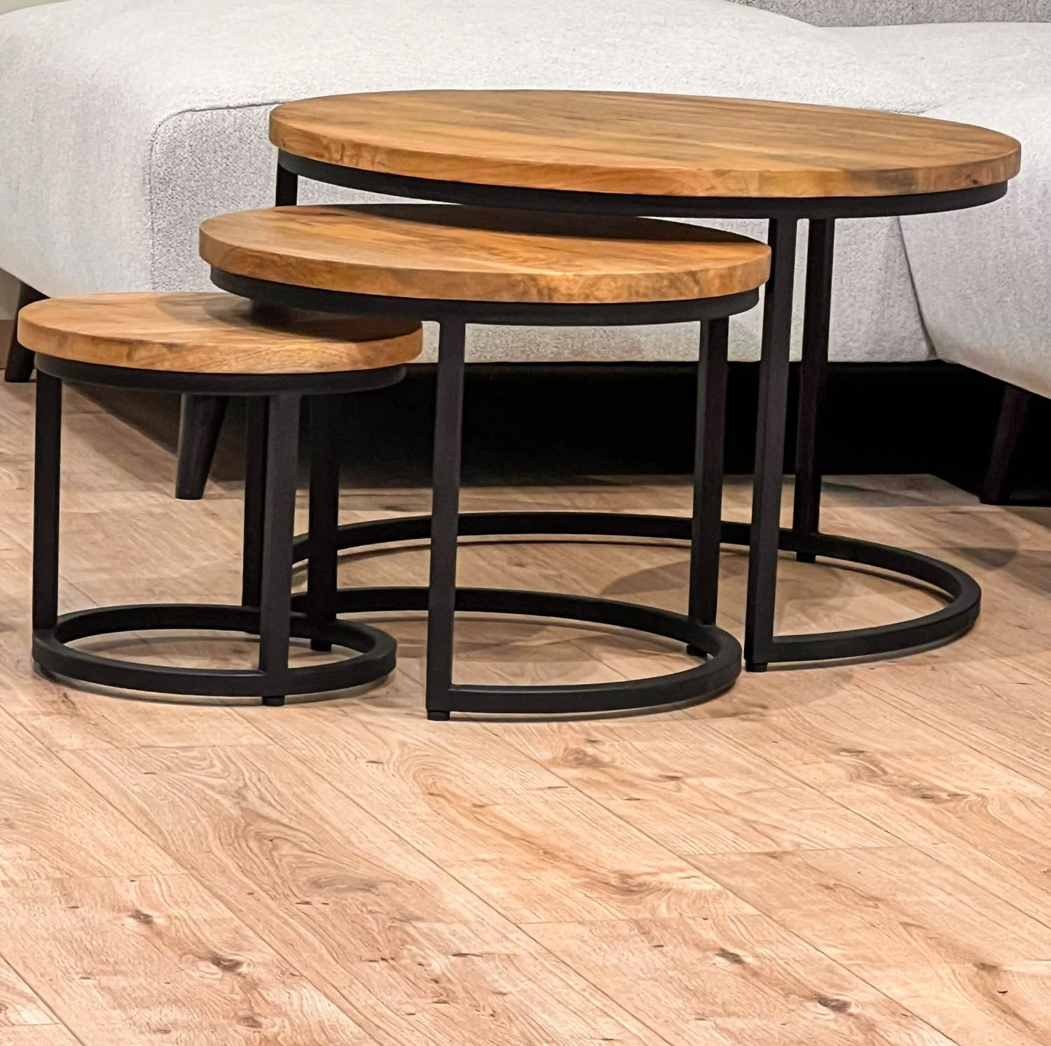 Set de 3 Tables basses en bois massif - DOLCE - Image 14