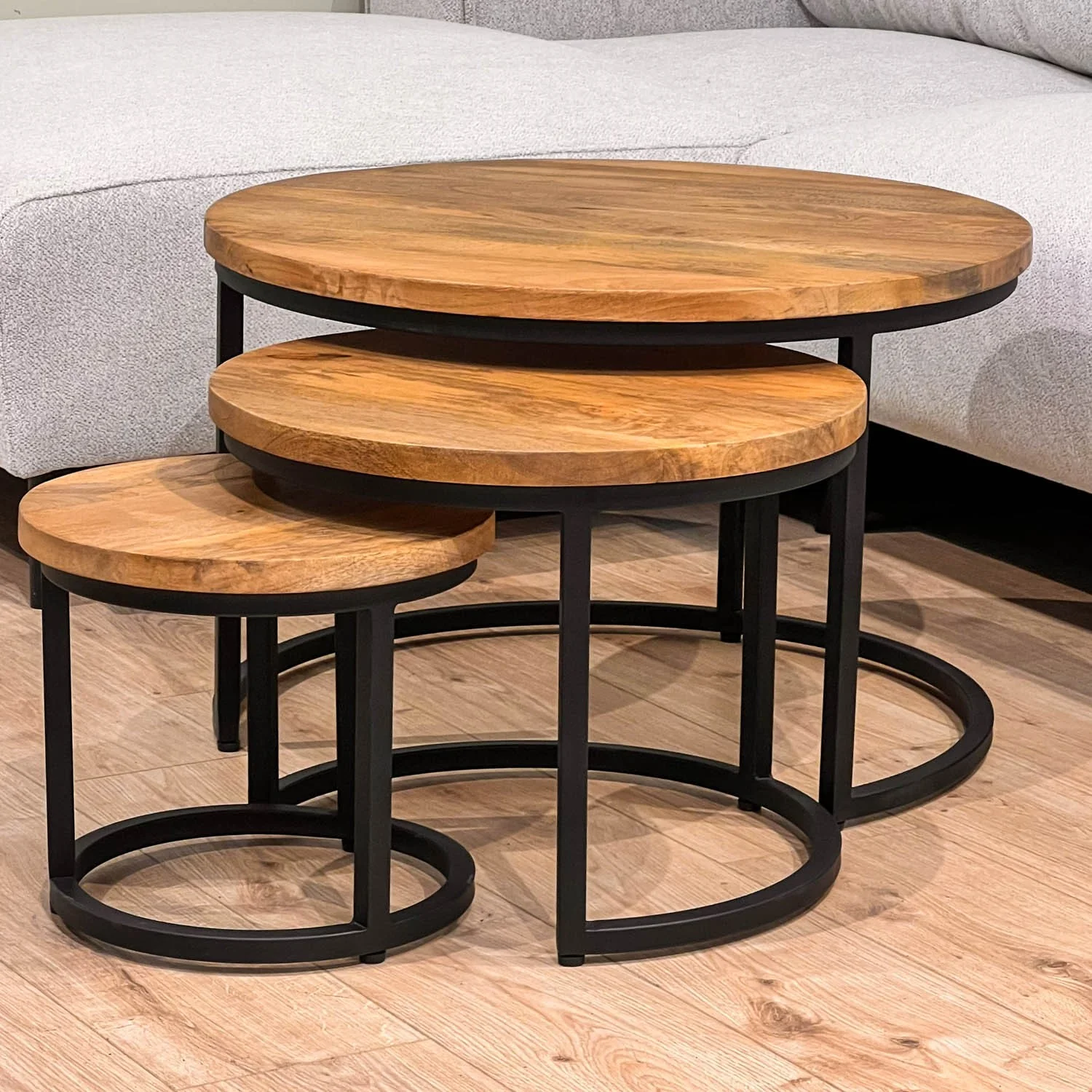 Set de 3 Tables basses en bois massif - DOLCE - Image 15