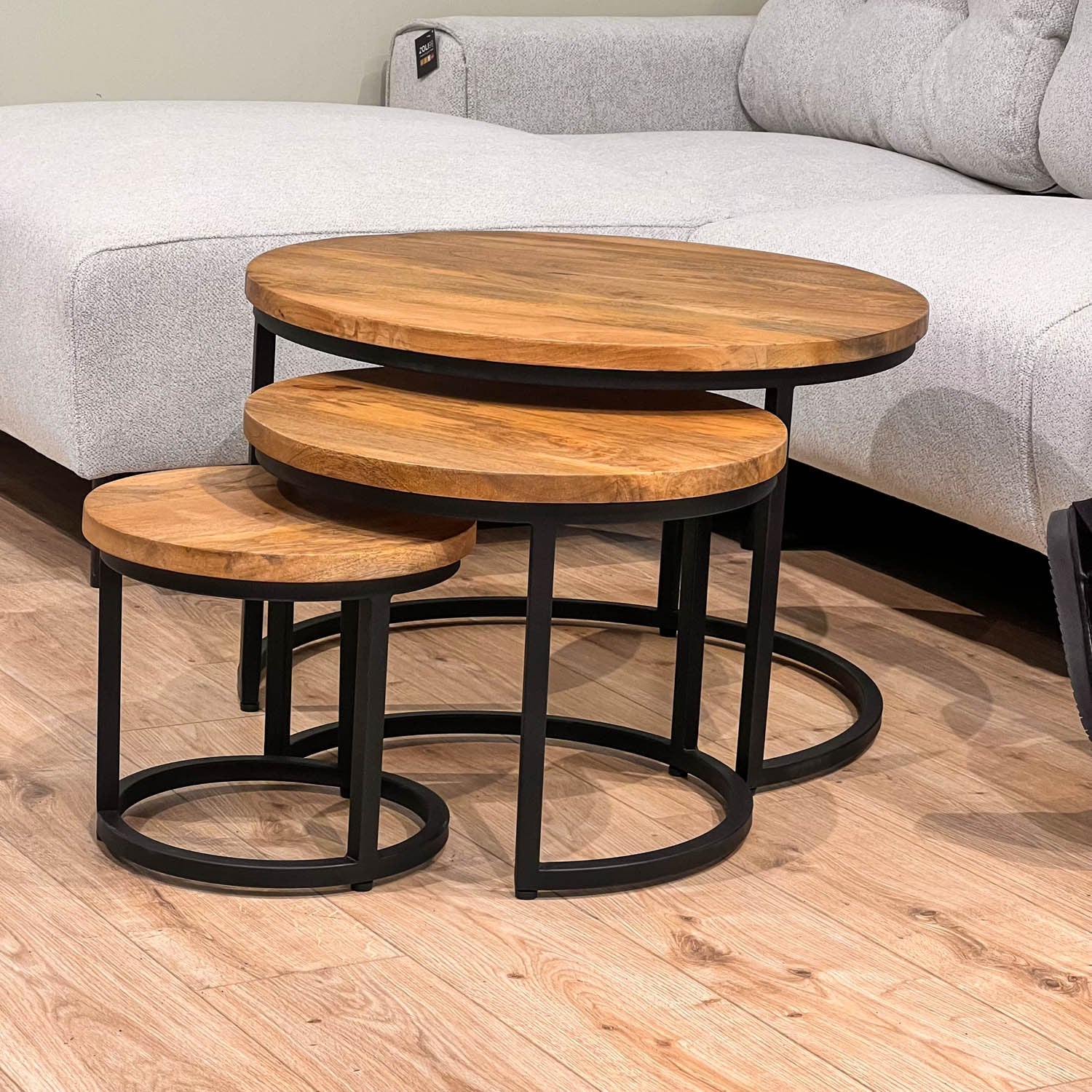 Set de 3 Tables basses en bois massif - DOLCE - Image 19