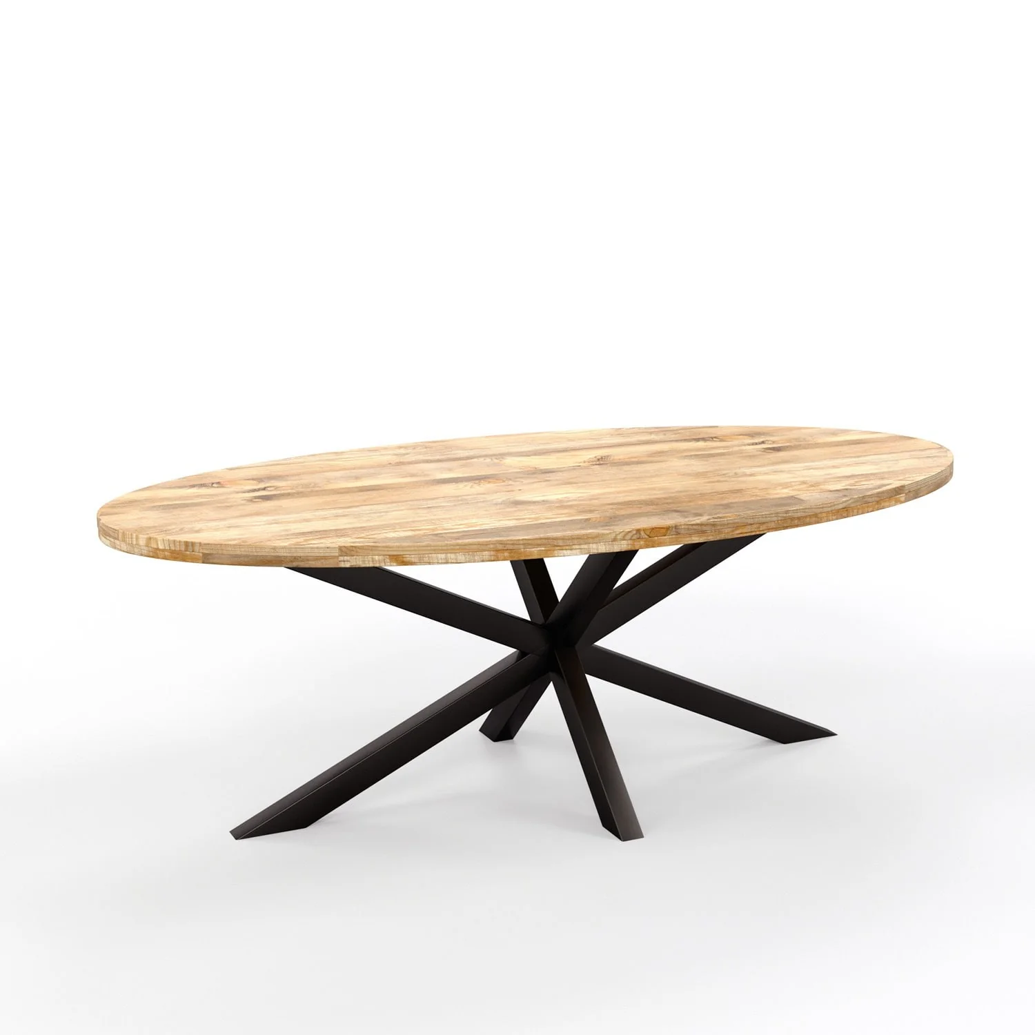 Table à manger ovale en bois massif avec pied noir - FLAVIA - Image 11