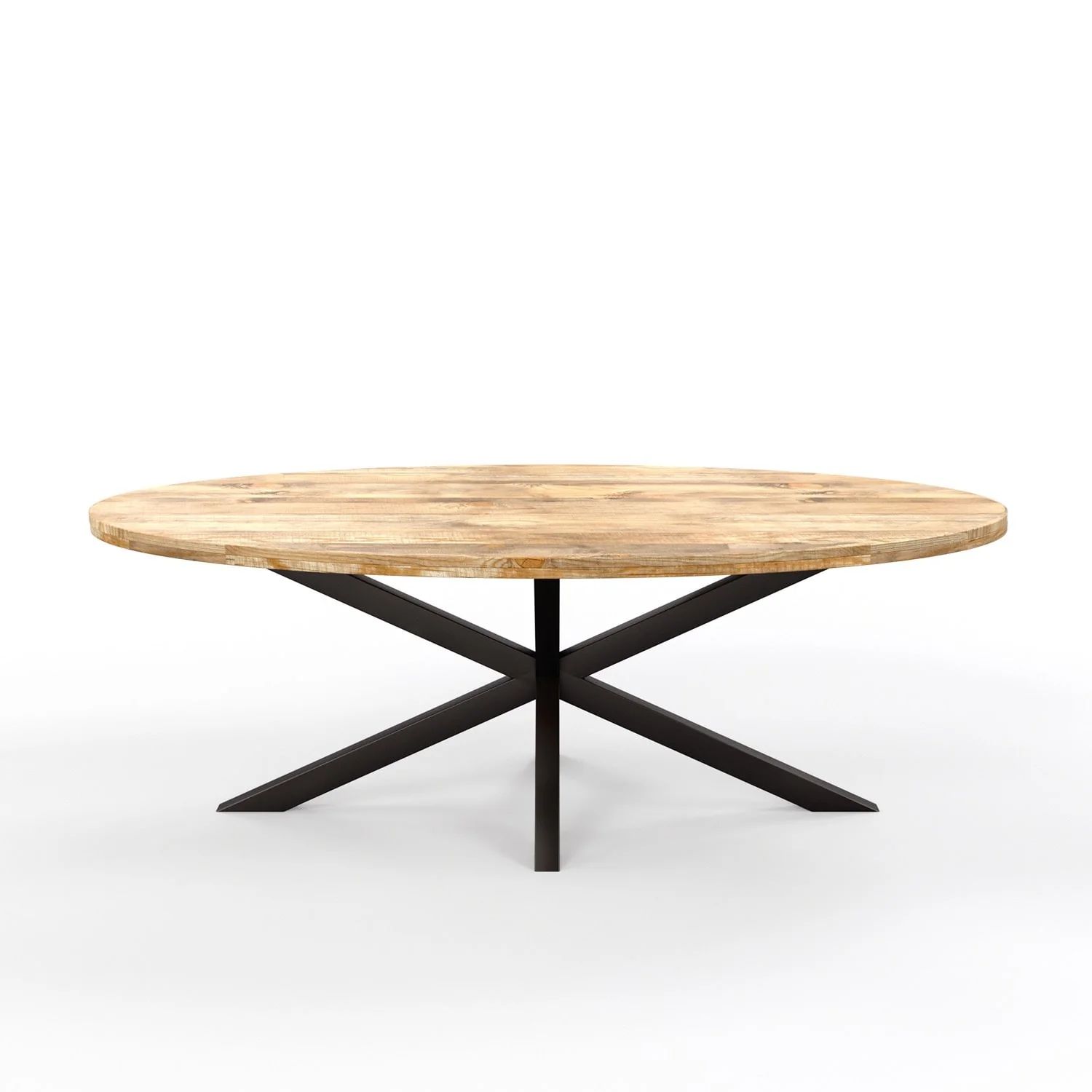 Table à manger ovale en bois massif avec pied noir - FLAVIA - Image 12