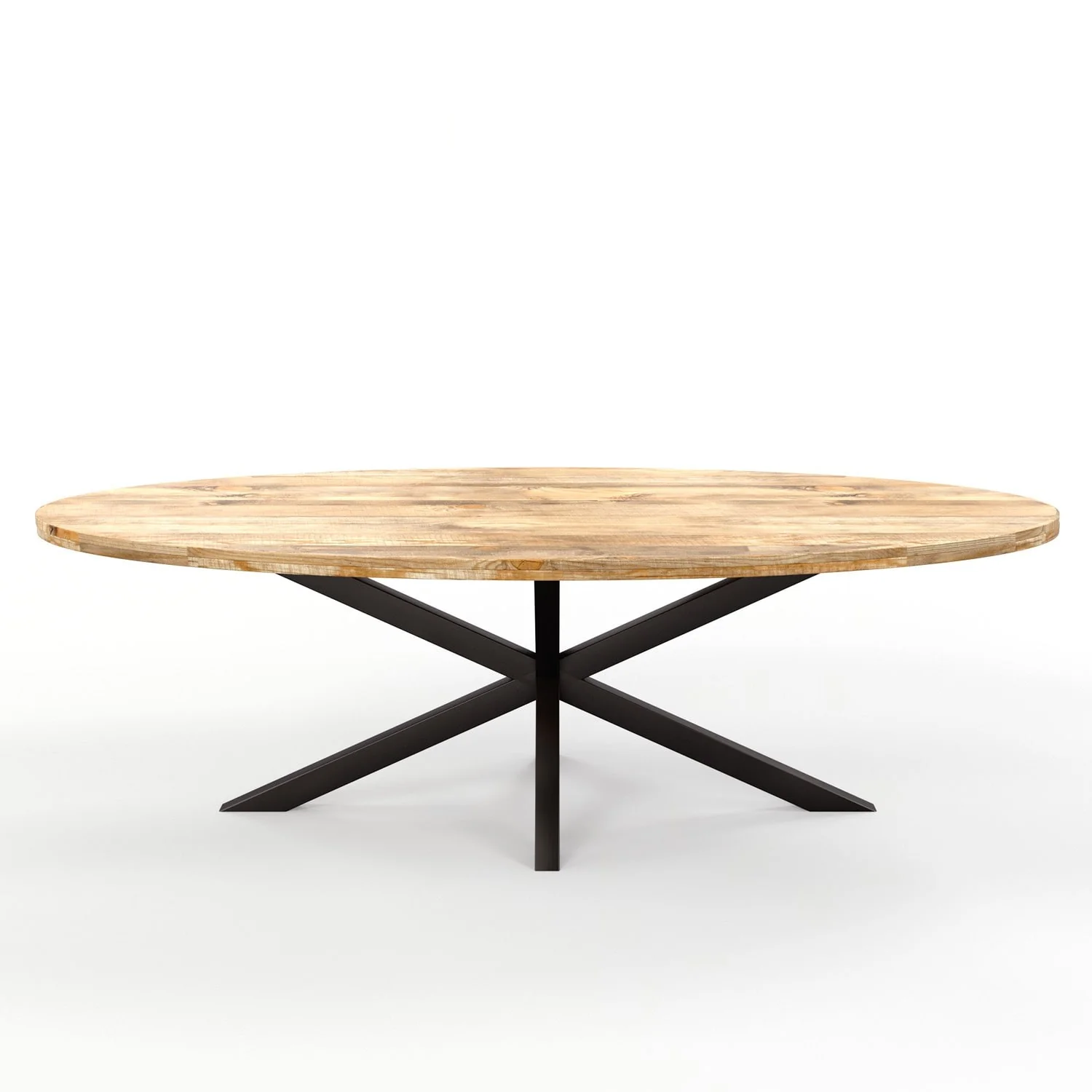 Table à manger ovale en bois massif avec pied noir - FLAVIA - Image 15