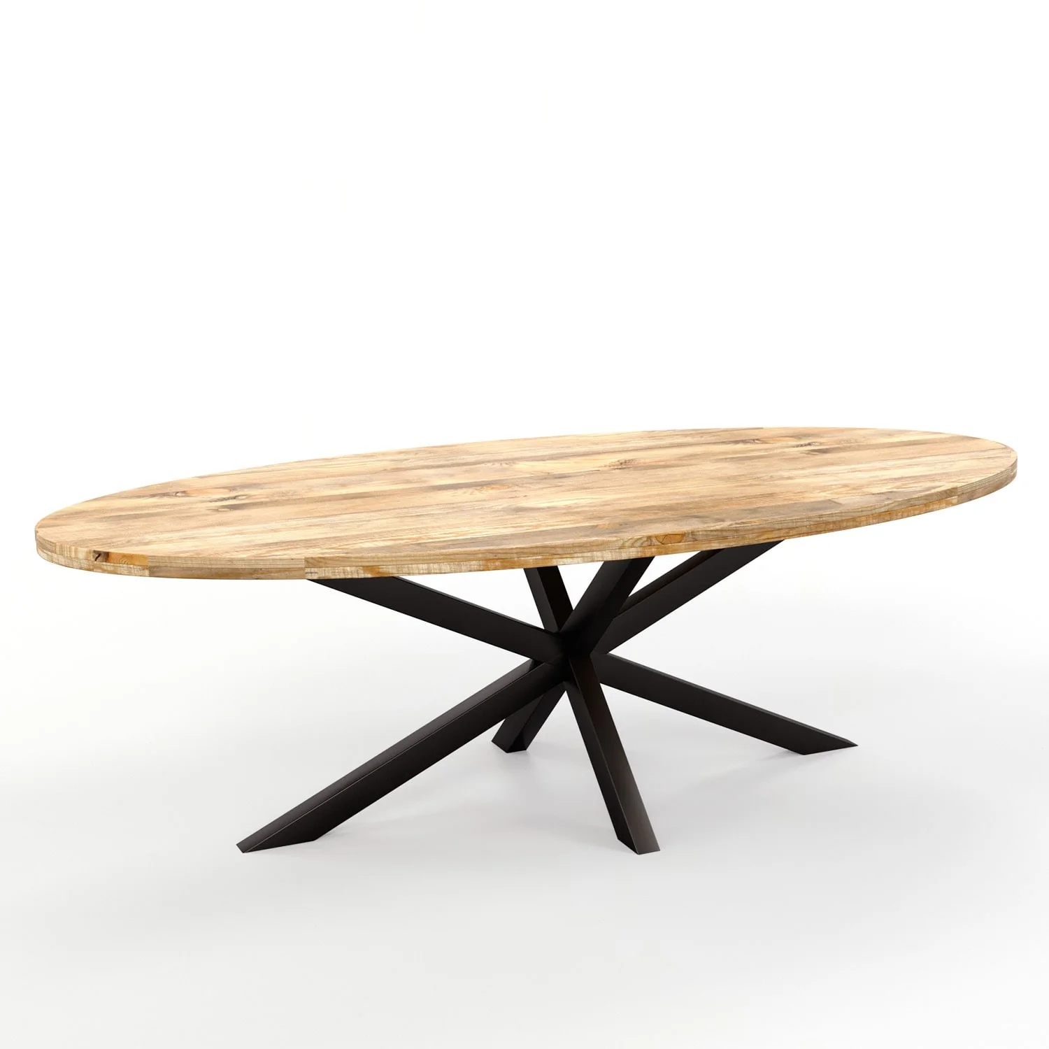 Table à manger ovale en bois massif avec pied noir - FLAVIA - Image 16