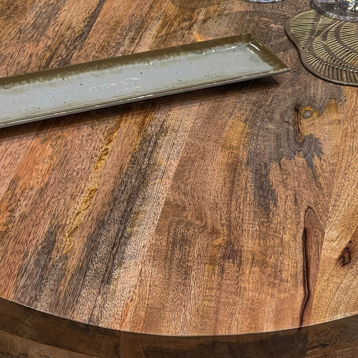 Table à manger ovale en bois massif avec pied noir - FLAVIA - Image 25