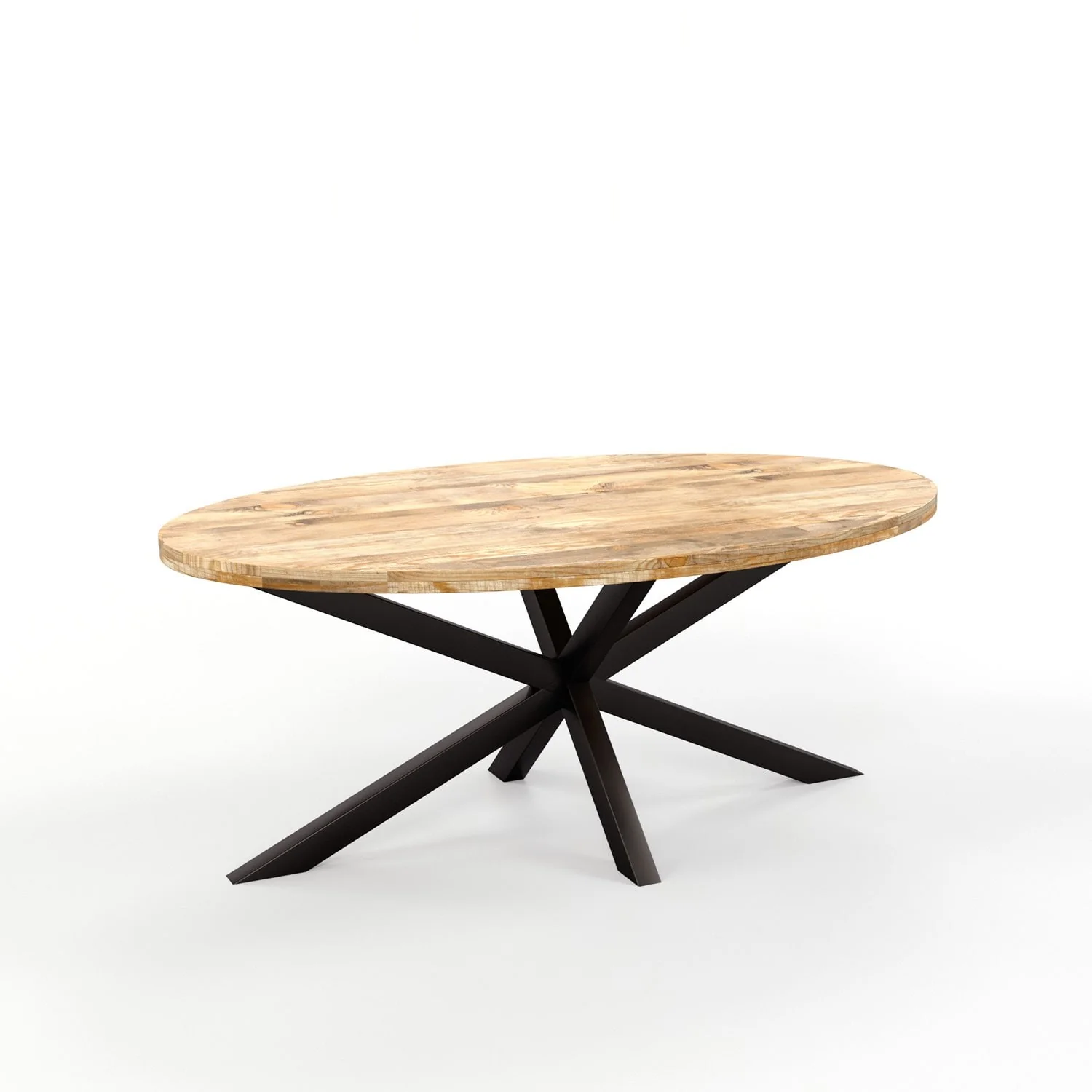 Table à manger ovale en bois massif avec pied noir - FLAVIA - Image 7