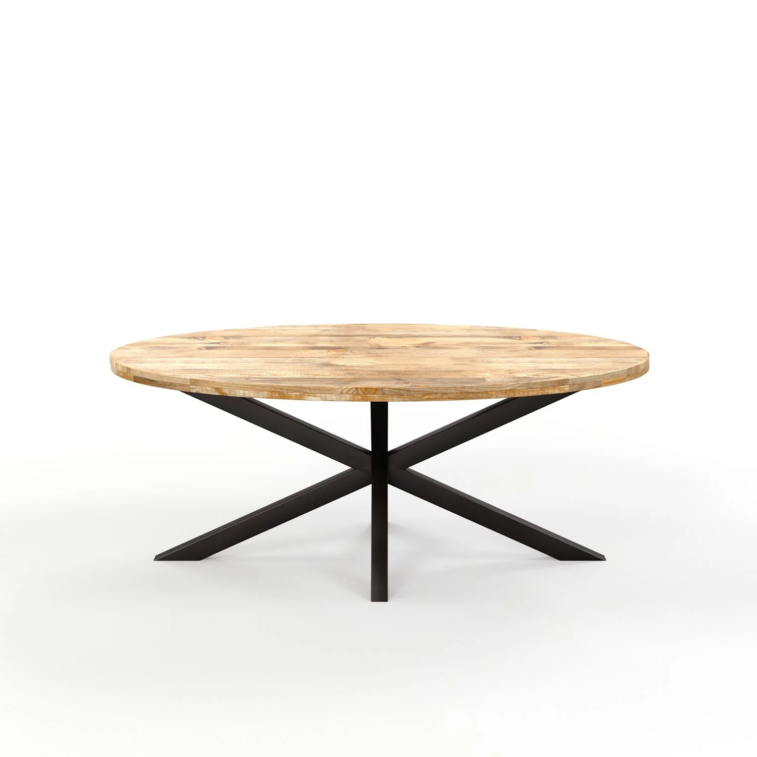 Table à manger ovale en bois massif avec pied noir - FLAVIA - Image 8