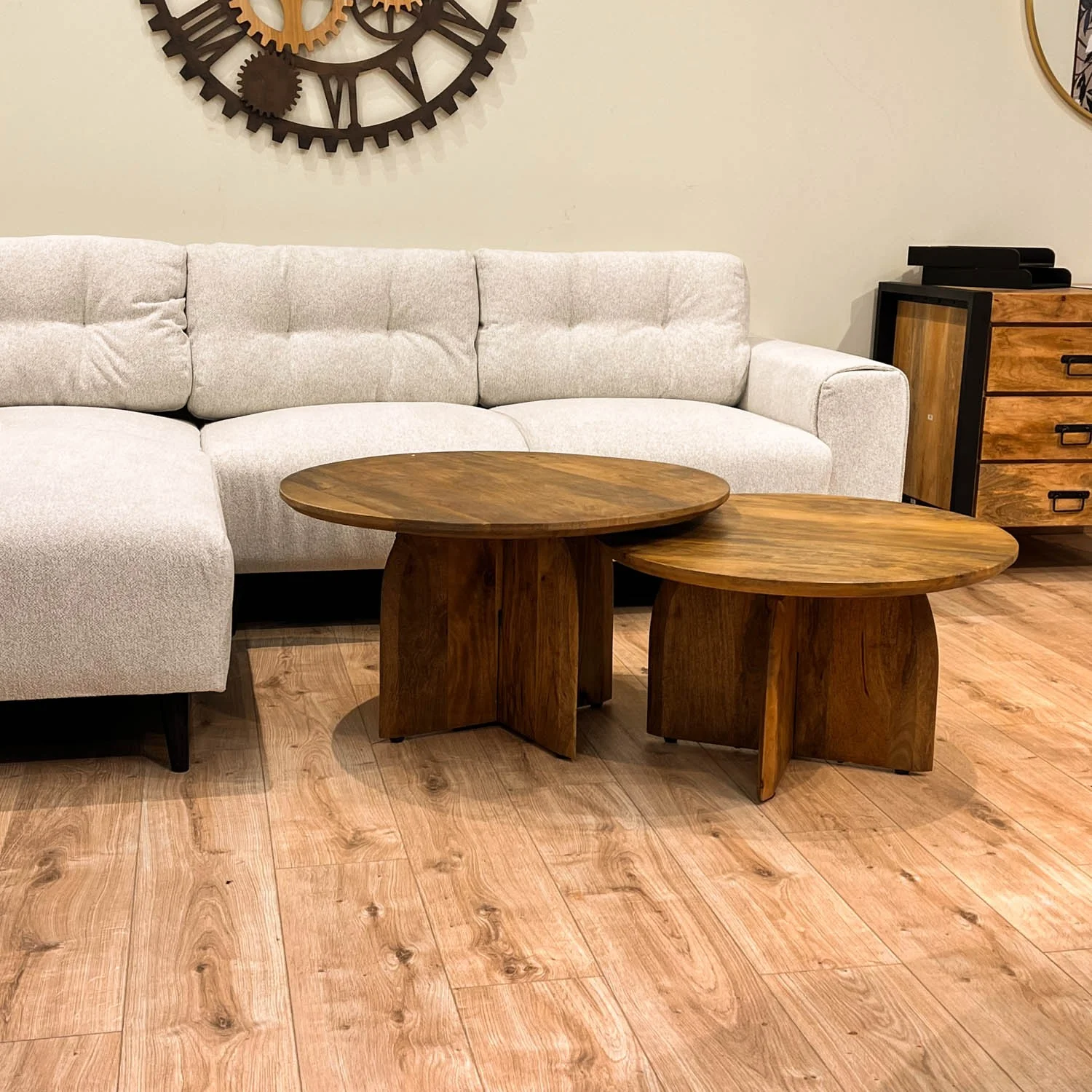 Table basse en bois de manguier, D70xH40 cm - TORONTO - Image 6