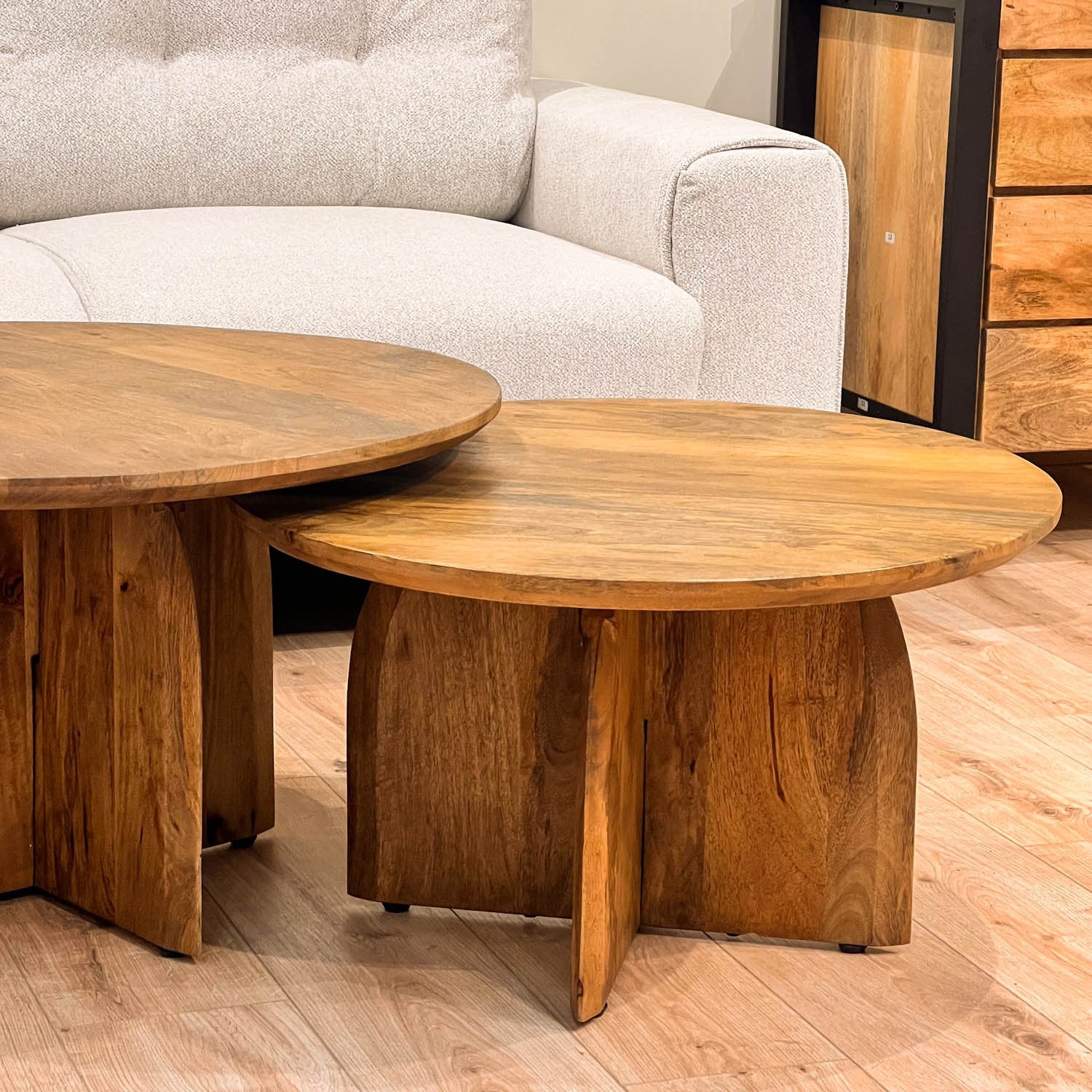 Table basse en bois de manguier, D80xH45 cm - TORONTO - Image 6